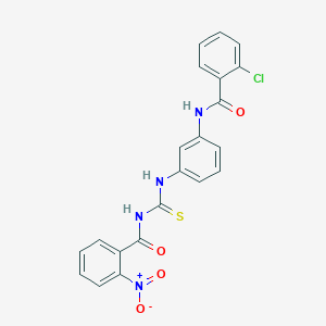 2-chloro-N-[3-({[(2-nitrophenyl)carbonyl]carbamothioyl}amino)phenyl]benzamide