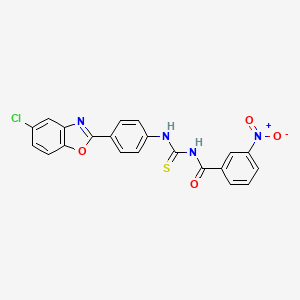 N-{[4-(5-chloro-1,3-benzoxazol-2-yl)phenyl]carbamothioyl}-3-nitrobenzamide