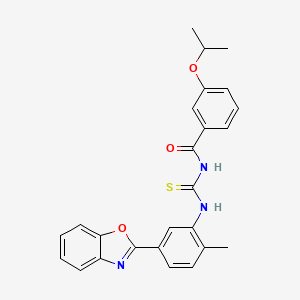 N-{[5-(1,3-benzoxazol-2-yl)-2-methylphenyl]carbamothioyl}-3-(propan-2-yloxy)benzamide