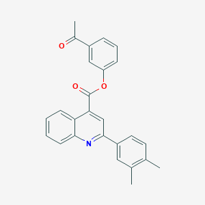 molecular formula C26H21NO3 B3679261 3-acetylphenyl 2-(3,4-dimethylphenyl)-4-quinolinecarboxylate 