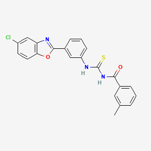 N-{[3-(5-chloro-1,3-benzoxazol-2-yl)phenyl]carbamothioyl}-3-methylbenzamide