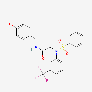 N-(4-METHOXYBENZYL)-2-[(PHENYLSULFONYL)-3-(TRIFLUOROMETHYL)ANILINO]ACETAMIDE