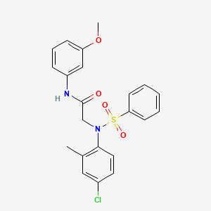 2-[4-CHLORO-2-METHYL(PHENYLSULFONYL)ANILINO]-N-(3-METHOXYPHENYL)ACETAMIDE