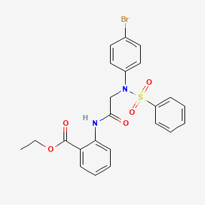 molecular formula C23H21BrN2O5S B3679361 ethyl 2-{[N-(4-bromophenyl)-N-(phenylsulfonyl)glycyl]amino}benzoate 