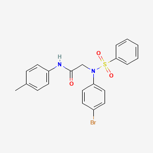 molecular formula C21H19BrN2O3S B3679367 N~2~-(4-bromophenyl)-N~1~-(4-methylphenyl)-N~2~-(phenylsulfonyl)glycinamide 