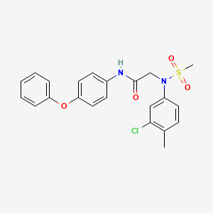 molecular formula C22H21ClN2O4S B3679407 2-(3-chloro-4-methyl-N-methylsulfonylanilino)-N-(4-phenoxyphenyl)acetamide 