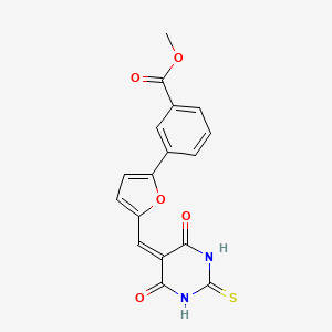 METHYL 3-{5-[(4,6-DIOXO-2-SULFANYLIDENE-1,3-DIAZINAN-5-YLIDENE)METHYL]FURAN-2-YL}BENZOATE