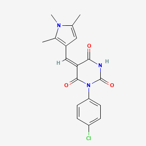 1-(4-chlorophenyl)-5-[(1,2,5-trimethyl-1H-pyrrol-3-yl)methylene]-2,4,6(1H,3H,5H)-pyrimidinetrione