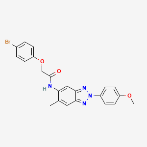 2-(4-bromophenoxy)-N-[2-(4-methoxyphenyl)-6-methyl-2H-1,2,3-benzotriazol-5-yl]acetamide