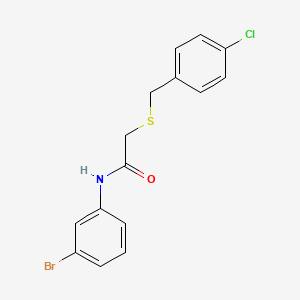 molecular formula C15H13BrClNOS B3679484 N-(3-bromophenyl)-2-[(4-chlorobenzyl)thio]acetamide 