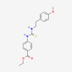 molecular formula C19H22N2O3S B3679491 Ethyl 4-({[2-(4-methoxyphenyl)ethyl]carbamothioyl}amino)benzoate 