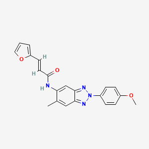 (2E)-3-(furan-2-yl)-N-[2-(4-methoxyphenyl)-6-methyl-2H-benzotriazol-5-yl]prop-2-enamide