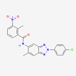 N-[2-(4-chlorophenyl)-6-methyl-2H-1,2,3-benzotriazol-5-yl]-2-methyl-3-nitrobenzamide