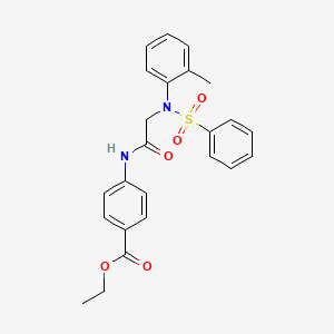 ethyl 4-[[2-[N-(benzenesulfonyl)-2-methylanilino]acetyl]amino]benzoate