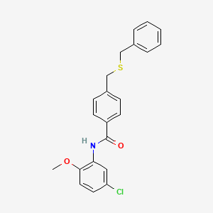 4-[(benzylthio)methyl]-N-(5-chloro-2-methoxyphenyl)benzamide