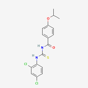 molecular formula C17H16Cl2N2O2S B3679582 N-[(2,4-dichlorophenyl)carbamothioyl]-4-(propan-2-yloxy)benzamide 