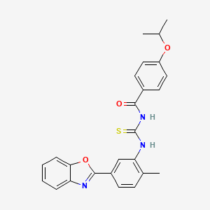 molecular formula C25H23N3O3S B3679584 N-{[5-(1,3-benzoxazol-2-yl)-2-methylphenyl]carbamothioyl}-4-(propan-2-yloxy)benzamide 