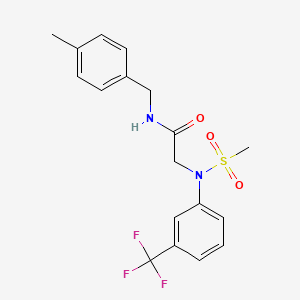 molecular formula C18H19F3N2O3S B3679601 N~1~-(4-methylbenzyl)-N~2~-(methylsulfonyl)-N~2~-[3-(trifluoromethyl)phenyl]glycinamide 