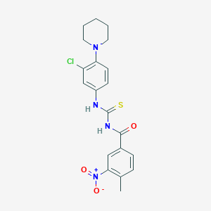 N-{[3-chloro-4-(piperidin-1-yl)phenyl]carbamothioyl}-4-methyl-3-nitrobenzamide