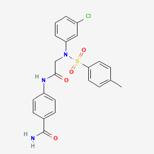 4-({N-(3-chlorophenyl)-N-[(4-methylphenyl)sulfonyl]glycyl}amino)benzamide