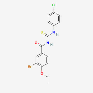 molecular formula C16H14BrClN2O2S B3679660 3-bromo-N-[(4-chlorophenyl)carbamothioyl]-4-ethoxybenzamide 