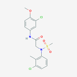 molecular formula C17H18Cl2N2O4S B3679668 N~1~-(3-chloro-4-methoxyphenyl)-N~2~-(3-chloro-2-methylphenyl)-N~2~-(methylsulfonyl)glycinamide 