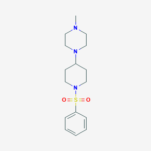 molecular formula C16H25N3O2S B367967 1-Methyl-4-[1-(phenylsulfonyl)-4-piperidinyl]piperazine CAS No. 488135-52-0