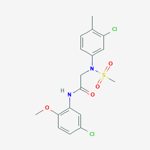 molecular formula C17H18Cl2N2O4S B3679689 N~1~-(5-chloro-2-methoxyphenyl)-N~2~-(3-chloro-4-methylphenyl)-N~2~-(methylsulfonyl)glycinamide 