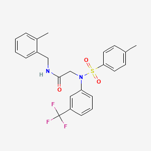 N-[(2-methylphenyl)methyl]-2-[N-(4-methylphenyl)sulfonyl-3-(trifluoromethyl)anilino]acetamide