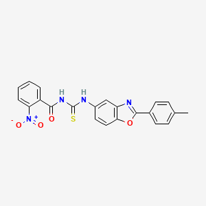 molecular formula C22H16N4O4S B3679711 N-{[2-(4-methylphenyl)-1,3-benzoxazol-5-yl]carbamothioyl}-2-nitrobenzamide 