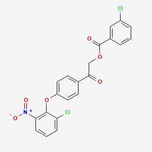 molecular formula C21H13Cl2NO6 B3679725 2-[4-(2-chloro-6-nitrophenoxy)phenyl]-2-oxoethyl 3-chlorobenzoate 