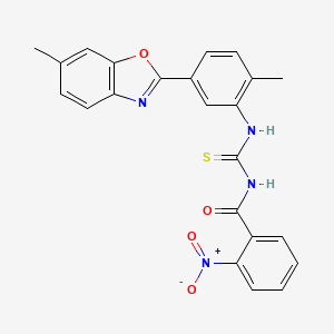 N-{[2-methyl-5-(6-methyl-1,3-benzoxazol-2-yl)phenyl]carbamothioyl}-2-nitrobenzamide