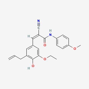 molecular formula C22H22N2O4 B3679755 (Z)-2-cyano-3-(3-ethoxy-4-hydroxy-5-prop-2-enylphenyl)-N-(4-methoxyphenyl)prop-2-enamide 