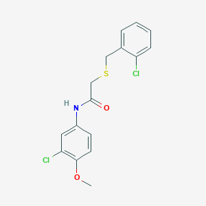 molecular formula C16H15Cl2NO2S B3679779 2-[(2-chlorobenzyl)thio]-N-(3-chloro-4-methoxyphenyl)acetamide 