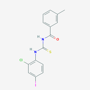 molecular formula C15H12ClIN2OS B3679797 N-[(2-chloro-4-iodophenyl)carbamothioyl]-3-methylbenzamide 