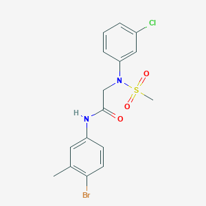 molecular formula C16H16BrClN2O3S B3679807 N-(4-bromo-3-methylphenyl)-2-(3-chloro-N-methylsulfonylanilino)acetamide CAS No. 6480-16-6