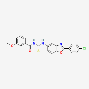 molecular formula C22H16ClN3O3S B3679852 N-({[2-(4-chlorophenyl)-1,3-benzoxazol-5-yl]amino}carbonothioyl)-3-methoxybenzamide 