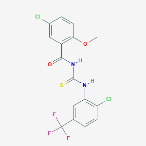 5-chloro-N-{[2-chloro-5-(trifluoromethyl)phenyl]carbamothioyl}-2-methoxybenzamide