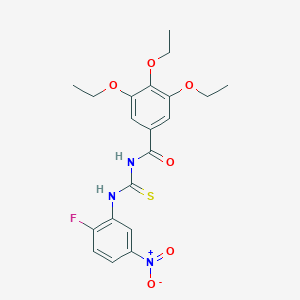 3,4,5-triethoxy-N-[(2-fluoro-5-nitrophenyl)carbamothioyl]benzamide