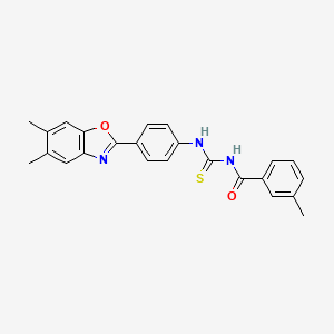 N-{[4-(5,6-dimethyl-1,3-benzoxazol-2-yl)phenyl]carbamothioyl}-3-methylbenzamide