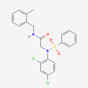 molecular formula C22H20Cl2N2O3S B3679947 N~2~-(2,4-dichlorophenyl)-N~1~-(2-methylbenzyl)-N~2~-(phenylsulfonyl)glycinamide 