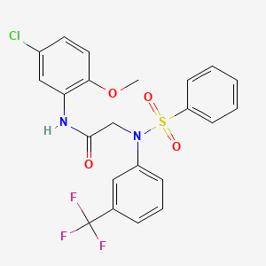 2-[N-(benzenesulfonyl)-3-(trifluoromethyl)anilino]-N-(5-chloro-2-methoxyphenyl)acetamide