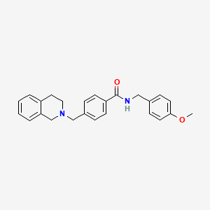 molecular formula C25H26N2O2 B3679978 4-(3,4-dihydroisoquinolin-2(1H)-ylmethyl)-N-(4-methoxybenzyl)benzamide 