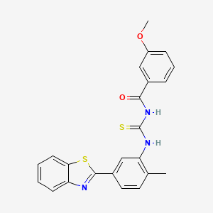 N-{[5-(1,3-benzothiazol-2-yl)-2-methylphenyl]carbamothioyl}-3-methoxybenzamide