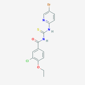 molecular formula C15H13BrClN3O2S B3680025 N-[(5-bromopyridin-2-yl)carbamothioyl]-3-chloro-4-ethoxybenzamide 