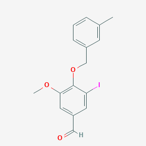 3-Iodo-5-methoxy-4-[(3-methylphenyl)methoxy]benzaldehyde