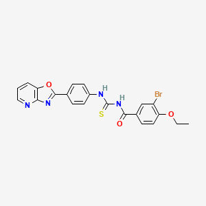 molecular formula C22H17BrN4O3S B3680048 3-bromo-4-ethoxy-N-{[(4-[1,3]oxazolo[4,5-b]pyridin-2-ylphenyl)amino]carbonothioyl}benzamide 