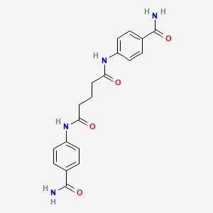 molecular formula C19H20N4O4 B3680059 N,N'-bis(4-carbamoylphenyl)pentanediamide 