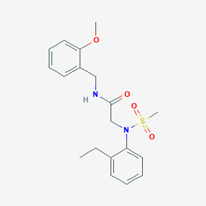 molecular formula C19H24N2O4S B3680079 N~2~-(2-ethylphenyl)-N~1~-(2-methoxybenzyl)-N~2~-(methylsulfonyl)glycinamide 