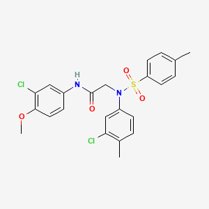 molecular formula C23H22Cl2N2O4S B3680161 N-(3-chloro-4-methoxyphenyl)-N~2~-(3-chloro-4-methylphenyl)-N~2~-[(4-methylphenyl)sulfonyl]glycinamide 